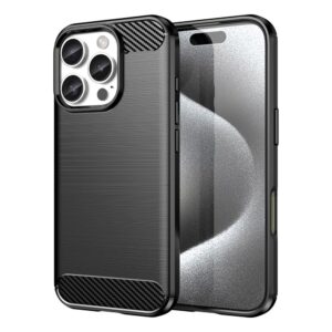 Aizmugurējais vāciņš Hurtel  Carbon Case for iPhone 16 Pro Max Silicone Case - Black 