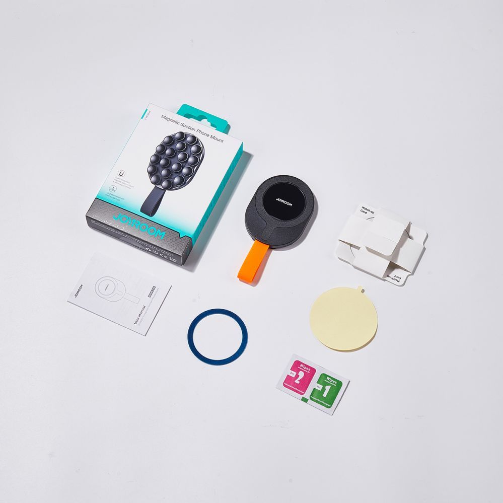 Auto holder Joyroom Joyroom JR-ZS393-S magnetic holder with suction cups for 4.7-7" phone - black and orange