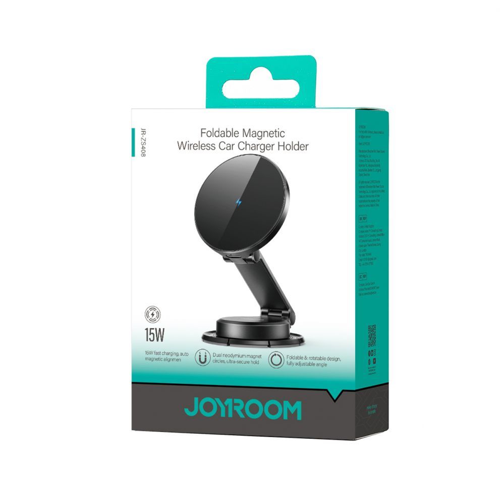 Dokkimisjaamad Joyroom Joyroom JR-ZS408 magnetic holder with 15W inductive charger for car cockpit - black