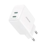 Adaptrid Joyroom  Joyroom JR-TCF12 mains charger 2x USB-C 20W PD / QC 3.0 - white 