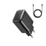 Adapter Joyroom  Joyroom JR-TCF23 network charger USB-C 25W SFC / PPS / PD - black + USB-C / USB-C cable 1m 