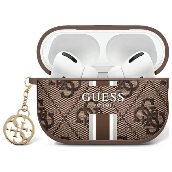 Muu telefoni lisavarustus Guess Guess GUA2P4RPSW AirPods 1/2 cover brown/brown 4G Printed Stripes Charm