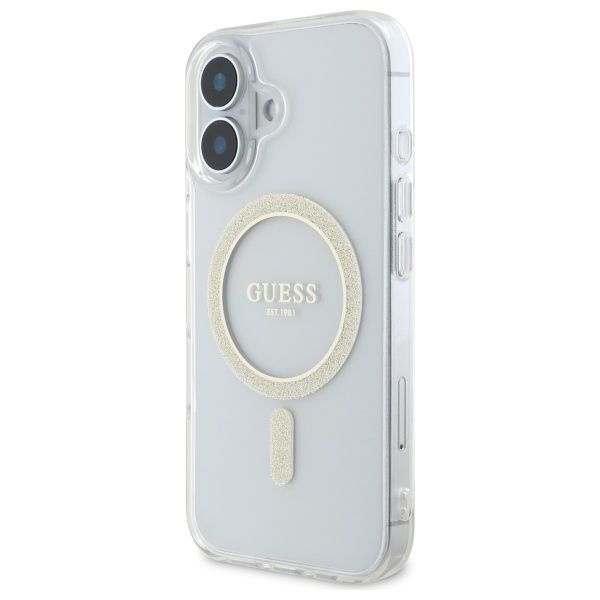 Muu telefoni lisavarustus Guess Guess GUHMP16MHFGERET iPhone 16 Plus 6.7" transparent hardcase IML Glitter Circle MagSafe