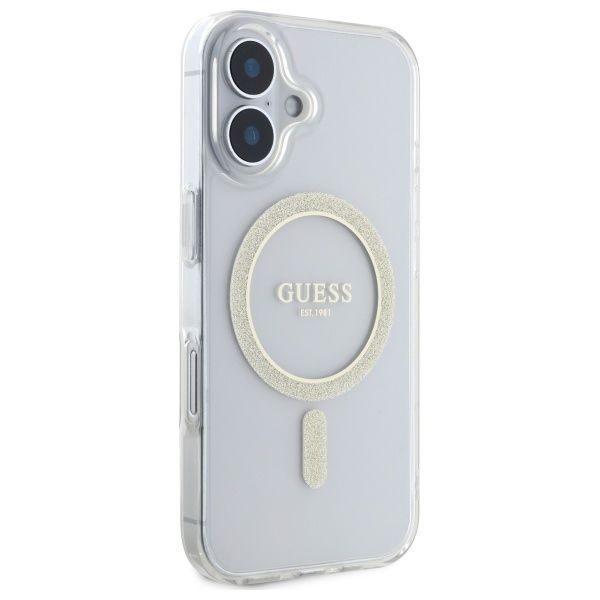 Muu telefoni lisavarustus Guess Guess GUHMP16MHFGERET iPhone 16 Plus 6.7" transparent hardcase IML Glitter Circle MagSafe