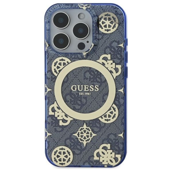 Other Phone Accessory Guess Guess GUHMP16XH4PYEEB iPhone 16 Pro Max 6.9" blue/blue hardcase IML Peony On 4G Background MagSafe