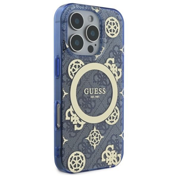 Other Phone Accessory Guess Guess GUHMP16XH4PYEEB iPhone 16 Pro Max 6.9" blue/blue hardcase IML Peony On 4G Background MagSafe