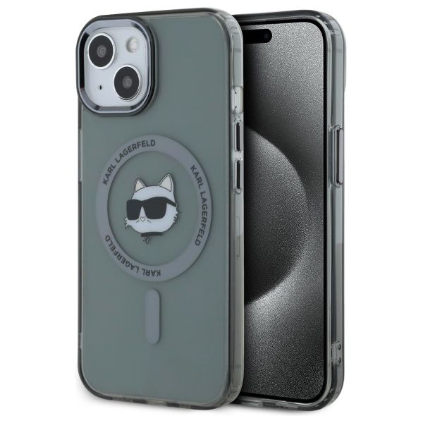 Other Phone Accessory Karl Lagerfeld Karl Lagerfeld KLHMP15SHLSCHK iPhone 15 6.1" black/black hardcase IML Metal Choupette Head MagSafe