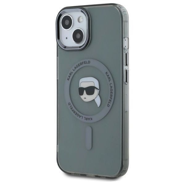 Muu telefoni lisavarustus Karl Lagerfeld Karl Lagerfeld KLHMP15SHLSKIK iPhone 15 6.1" black/black hardcase IML Metal Karl Head MagSafe