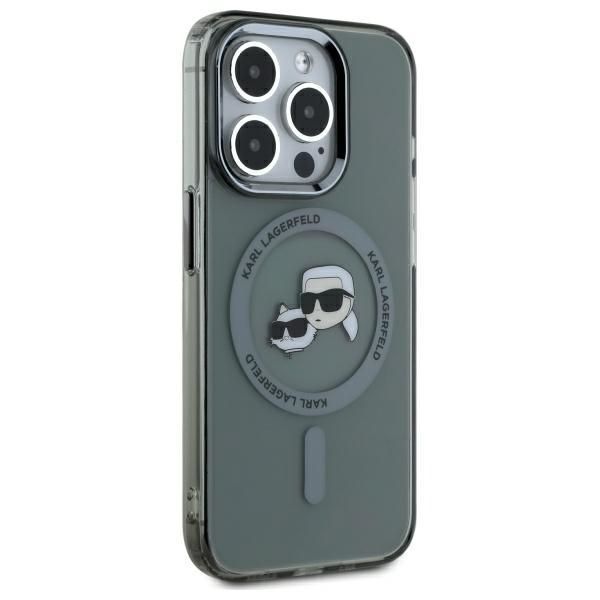 Muu telefoni lisavarustus Karl Lagerfeld Karl Lagerfeld KLHMP15XHLSKCK iPhone 15 Pro Max 6.7" black/black hardcase IML Metal Karl&Choupette Head MagSafe