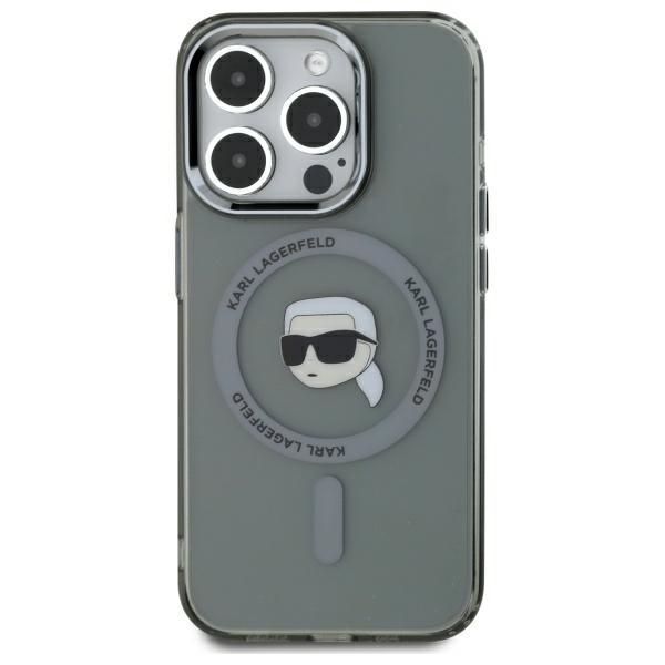 Muu telefoni lisavarustus Karl Lagerfeld Karl Lagerfeld KLHMP15XHLSKIK iPhone 15 Pro Max 6.7" black/black hardcase IML Metal Karl Head MagSafe
