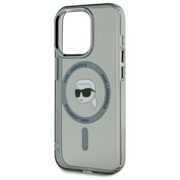 Muu telefoni lisavarustus Karl Lagerfeld Karl Lagerfeld KLHMP15XHLSKIK iPhone 15 Pro Max 6.7" black/black hardcase IML Metal Karl Head MagSafe