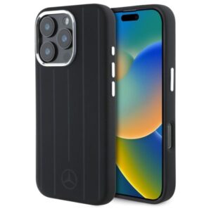 Cits mobilo telefonu aksesuārs Mercedes-Benz  Mercedes MEHMP16L23SUVSK iPhone 16 Pro 6.3" black/black hardcase Silicone Vertical Tonal Stripes MagSafe 