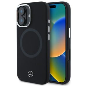 Cits mobilo telefonu aksesuārs Mercedes-Benz  Mercedes MEHMP16S23SUTTK iPhone 16 6.1" black/black hardcase Silicone Tonal Logo MagSafe 