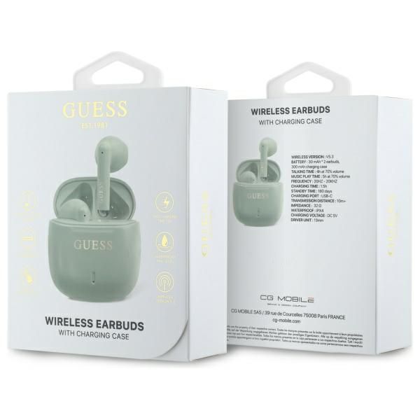 Muu telefoni lisavarustus Guess Guess Bluetooth headphones GUTWSJ14ESGN TWS + docking station green/green Printed Classic Logo