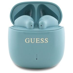 Cits mobilo telefonu aksesuārs Guess  Guess Bluetooth headphones GUTWSJ14ESGQ TWS + docking station turquoise/turquoise Printed Classic Logo