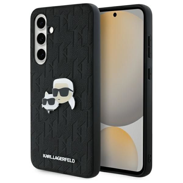 Kitas telefono priedas Karl Lagerfeld Karl Lagerfeld KLHCS24FEPGKLKCPK Sam S24 FE S721 black/black hardcase Monogram Karl&Chaoupette Head Pin
