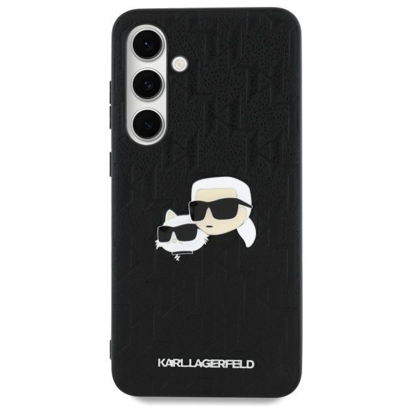 Kitas telefono priedas Karl Lagerfeld Karl Lagerfeld KLHCS24FEPGKLKCPK Sam S24 FE S721 black/black hardcase Monogram Karl&Chaoupette Head Pin