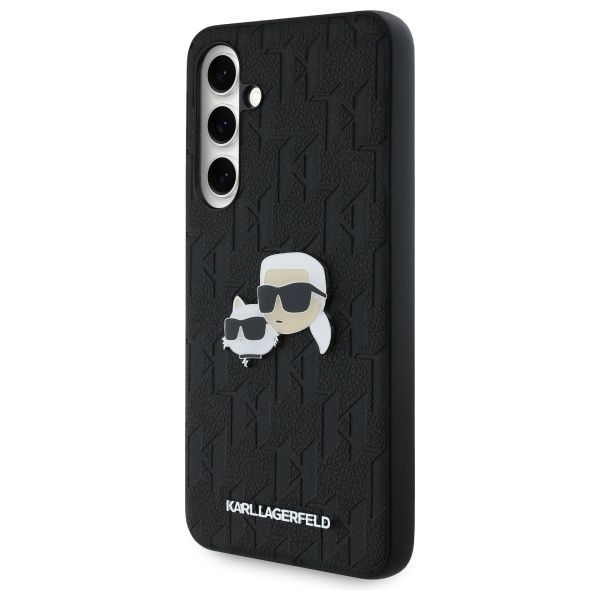 Kitas telefono priedas Karl Lagerfeld Karl Lagerfeld KLHCS24FEPGKLKCPK Sam S24 FE S721 black/black hardcase Monogram Karl&Chaoupette Head Pin