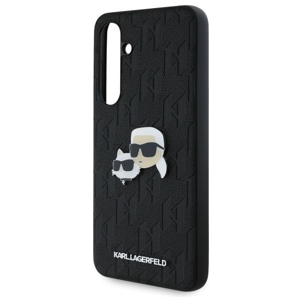 Kitas telefono priedas Karl Lagerfeld Karl Lagerfeld KLHCS24FEPGKLKCPK Sam S24 FE S721 black/black hardcase Monogram Karl&Chaoupette Head Pin