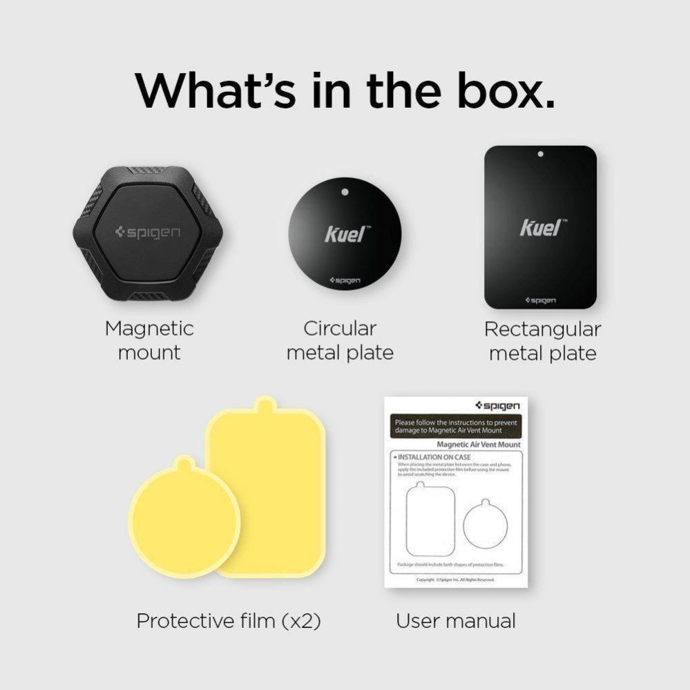 Back panel cover Spigen Spigen QS11 Magnetic Car Air Vent Phone Holder - Black