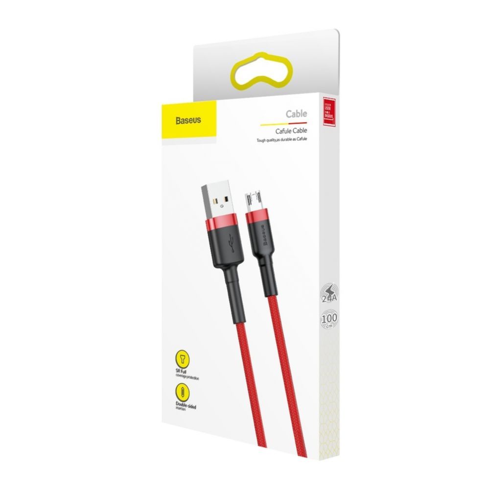 Cable Baseus Baseus Cafule Cable CAMKLF-B09 USB-A / micro USB 2.4A 1 m - red
