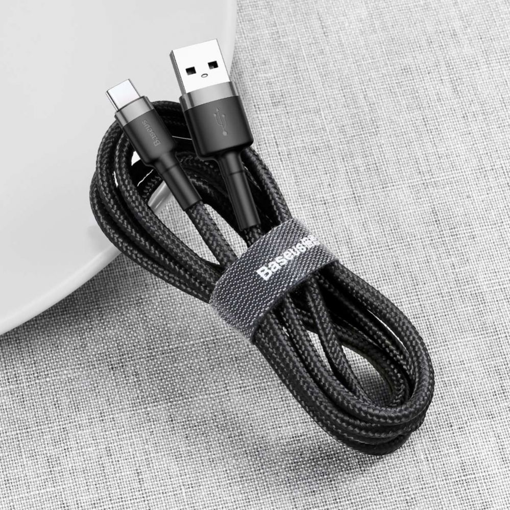 Cable Baseus Baseus Cafule USB-A / USB-C QC 3.0 3A cable 0.5 m - black-gray