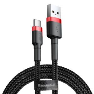 Cable Baseus  Baseus Cafule USB-A / USB-C QC 3.0 3A cable 1 m - black and red 