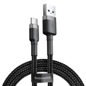 Kabelis Baseus  Baseus Cafule Cable durable nylon cable USB / USB-C QC3.0 2A 2M black-gray (CATKLF-CG1)
