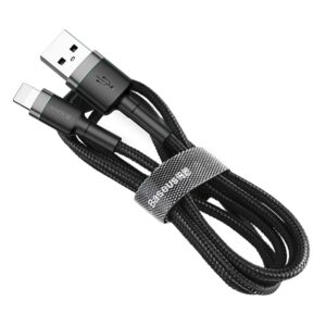 Cable Baseus  Baseus Cafule USB-A / Lightning 2.4A QC 3.0 cable 1 m - black-gray 