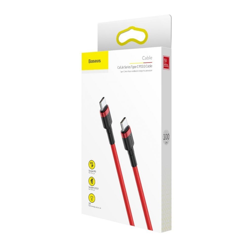 Cable Baseus Baseus CATKLF-G09 USB-C - USB-C PD QC cable 60W 3A 480Mb/s 1m - red
