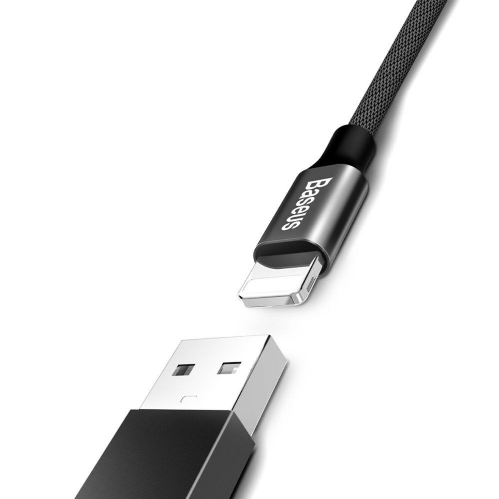 Kabelis Baseus Baseus Yiven fabric braided cable USB / Lightning 1.8M black (CALYW-A01)