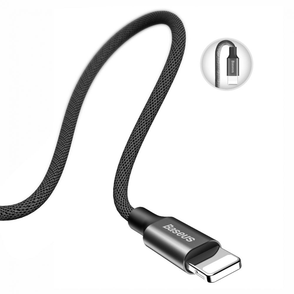 Kabelis Baseus Baseus Yiven fabric braided cable USB / Lightning 1.8M black (CALYW-A01)