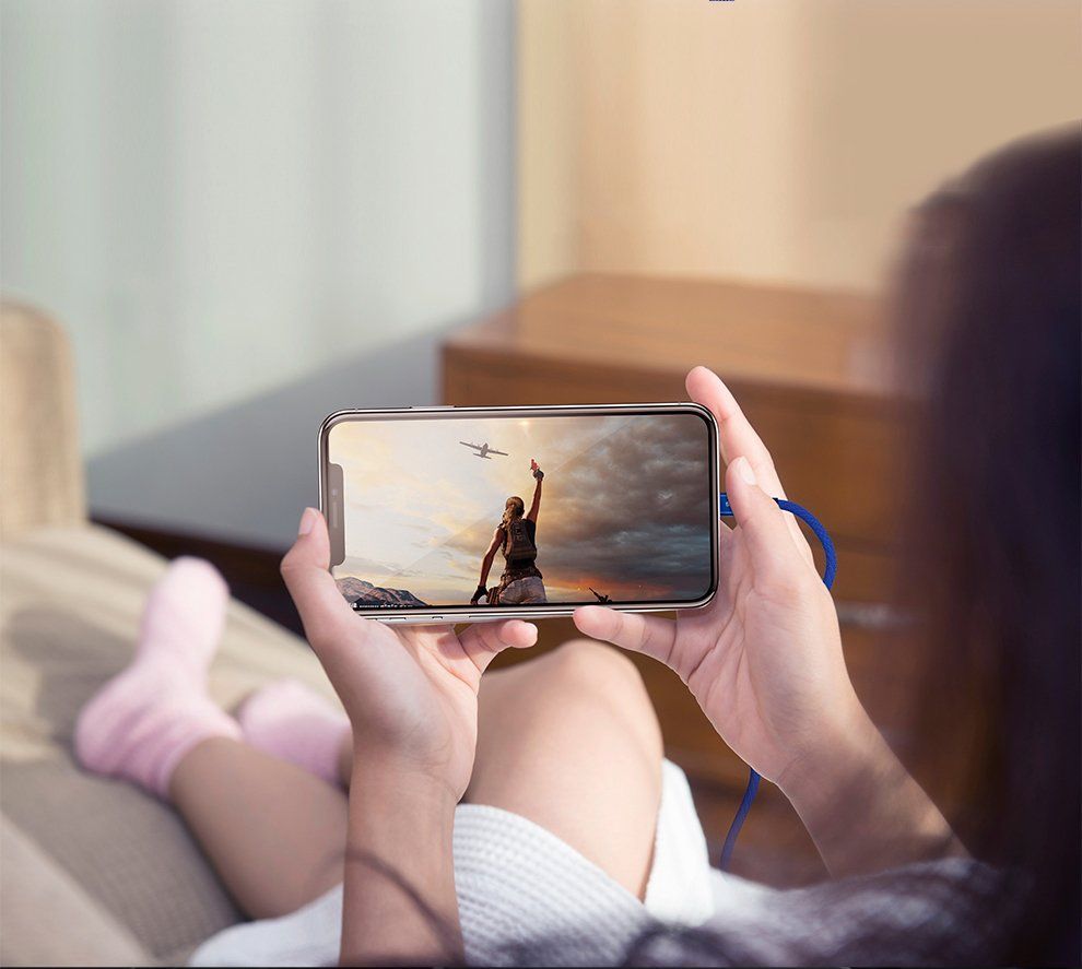 Kabelis Baseus Baseus Yiven fabric braided cable USB / Lightning 1.8M black (CALYW-A01)