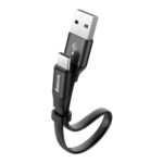 Cable Baseus  Baseus Nimble flat cable USB / USB-C cable with holder 2A 0.23M black (CATMBJ-01) 