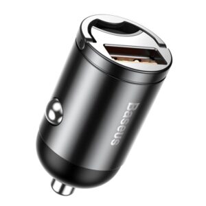 Adapteris Baseus  Baseus Tiny Star mini smart USB car charger 30W Quick Charge 3.0 gray (VCHX-A0G)