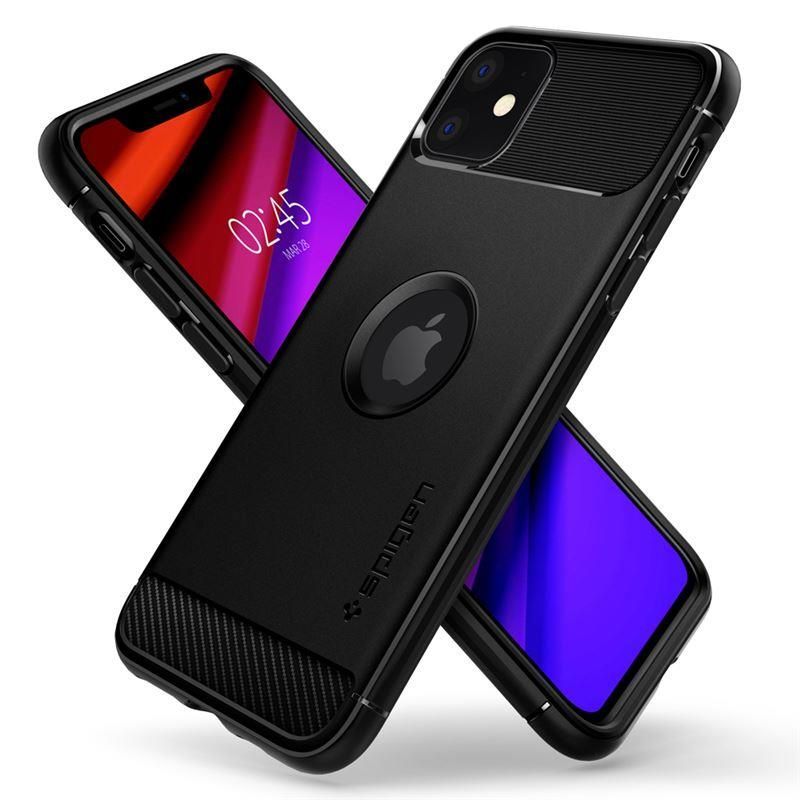 Back panel cover Spigen Spigen Rugged Armor iPhone 11 Case - Matte Black