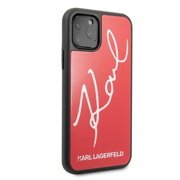 Back panel cover Karl Lagerfeld Karl Lagerfeld KLHCN65DLKSRE iPhone 11 Pro Max czerwony/red hard case Signature Glitter