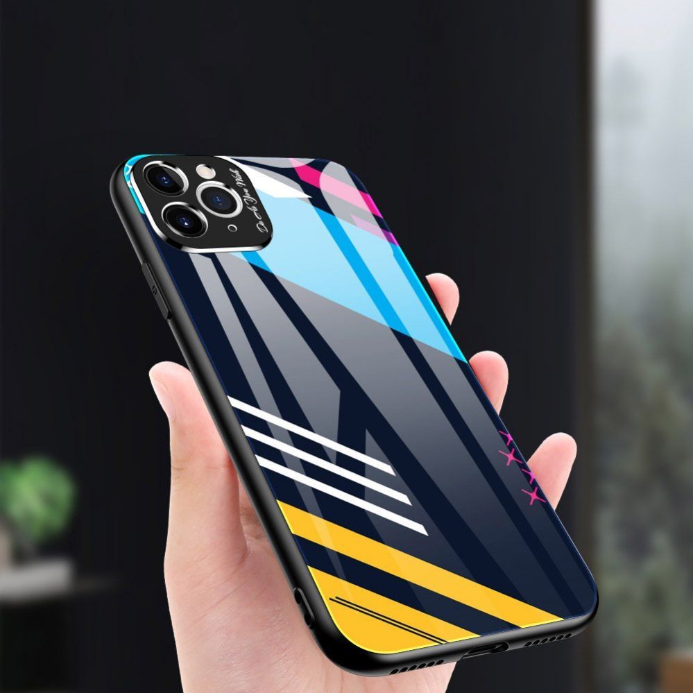 Back panel cover Hurtel Color Glass Case Durable Cover with Tempered Glass Back and camera cover iPhone 11 Pro Max pattern 1