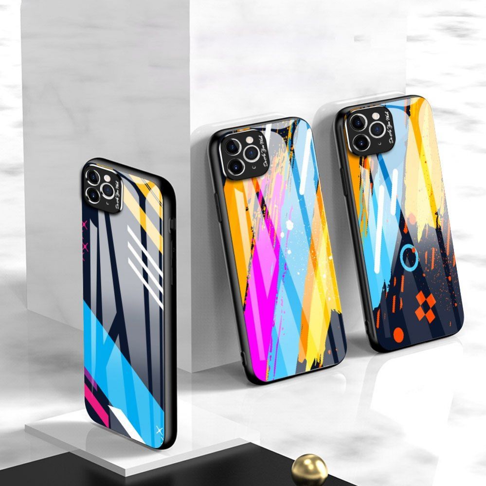 Back panel cover Hurtel Color Glass Case Durable Cover with Tempered Glass Back and camera cover iPhone 11 Pro Max pattern 1
