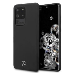 Aizmugurējais vāciņš Mercedes-Benz  Mercedes MEHCS69SILSB S20 Ultra G988 hard case black/black Silicone Line 