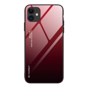Aizmugurējais vāciņš Hurtel  Gradient Glass Durable Cover with Tempered Glass Back iPhone 12 mini black-red 