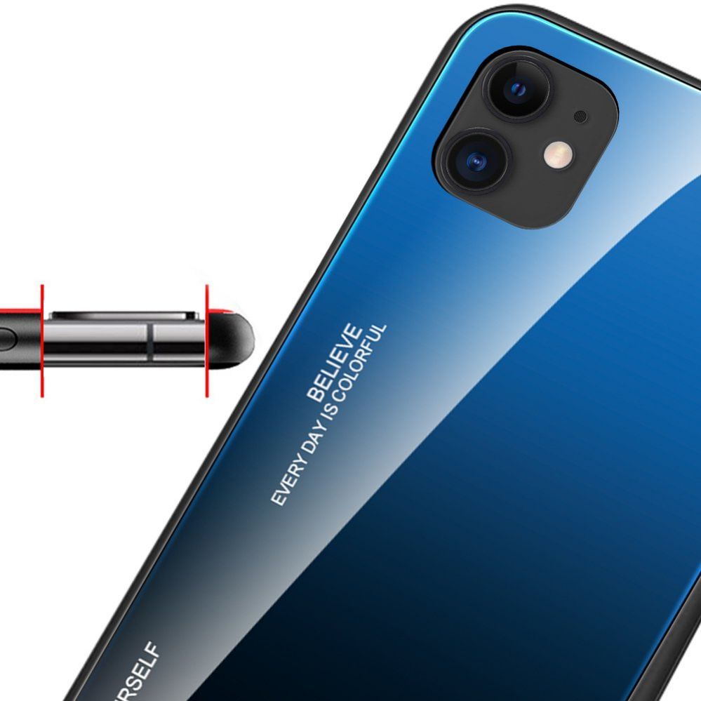 Aizmugurējais vāciņš Hurtel Gradient Glass Durable Cover with Tempered Glass Back iPhone 12 mini black-red