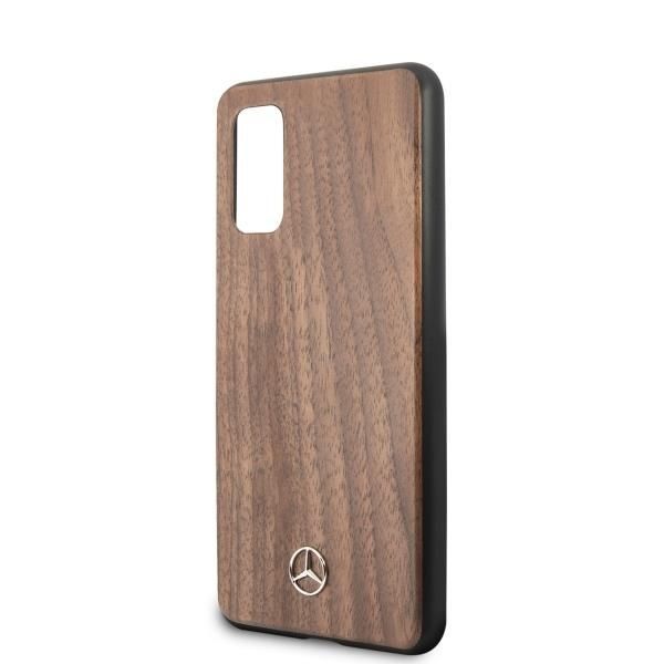 Back panel cover Mercedes-Benz Mercedes Wood Line Walnut Case for Samsung Galaxy S20 - Brown