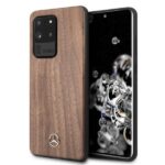 Aizmugurējais vāciņš Mercedes-Benz  Mercedes Wood Line Walnut Case for Samsung Galaxy S20 Ultra - Brown 