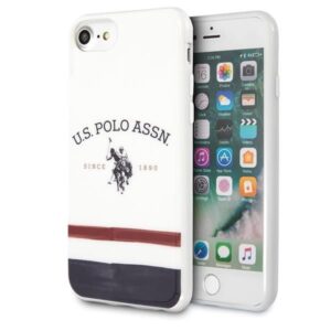 Aizmugurējais vāciņš U.S. Polo PU  US Polo USHCI8PCSTRB iPhone 7/8/SE 2020 / SE 2022 biały/white Tricolor Pattern Collection 