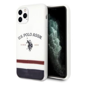 Aizmugurējais vāciņš U.S. Polo PU  US Polo USHCN58PCSTRB iPhone 11 Pro biały/white Tricolor Pattern Collection 