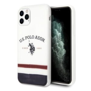 Aizmugurējais vāciņš U.S. Polo PU  US Polo USHCN65PCSTRB iPhone 11 Pro Max biały/white Tricolor Pattern Collection 