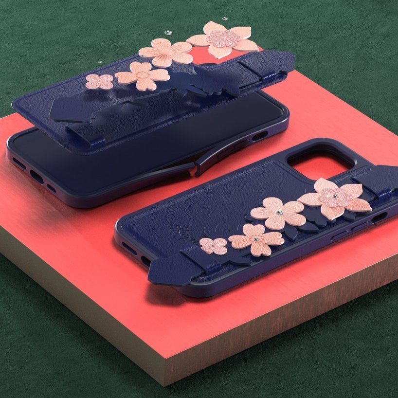 Tagakaaned Kingxbar Kingxbar Sweet Series case decorated with original Swarovski crystals iPhone 12 Pro Max blue