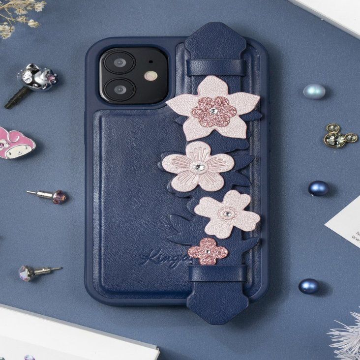 Tagakaaned Kingxbar Kingxbar Sweet Series case decorated with original Swarovski crystals iPhone 12 Pro Max blue