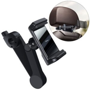 Adapteris Baseus  Baseus car headrest phone holder with built-in 15 W Qi wireless charger black (WXHZ-01)
